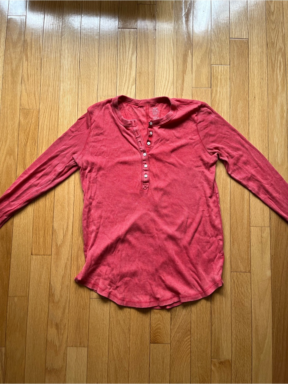 aerie Long-Sleeve Henley Top in Red